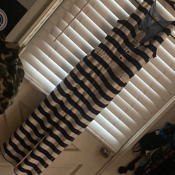 Navy & Cream Stripe Jumpsuit - Picture 2 of 10